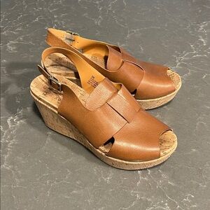 Kork-Ease Alex Slingback Platform Wedge Sandal- Size 9